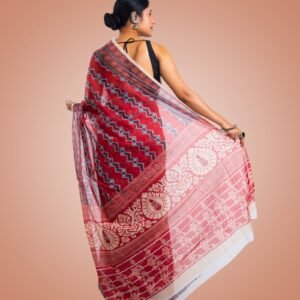 Kayaaz Women's Chanderi Brown Saree  With Unstitched Blouse Piece - Image 2