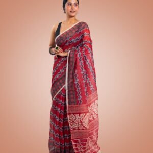 Kayaaz Women's Chanderi Brown Saree  With Unstitched Blouse Piece - Image 3