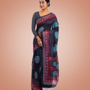 Kayaaz Women's  chanderi Navy Blue Saree  With Unstitched Blouse Piece - Image 4