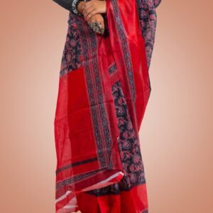 Kayaaz Women's  Linen Black Saree  With Unstitched Blouse Piece - Image 5